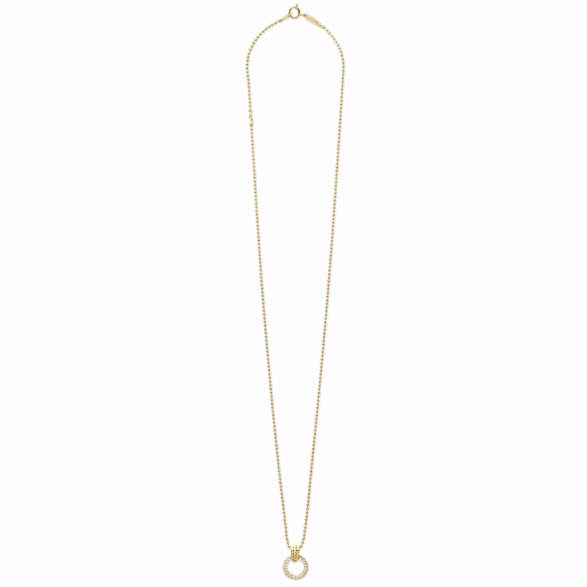 Meridian 18K Gold Diamond Circle Pendant Necklace