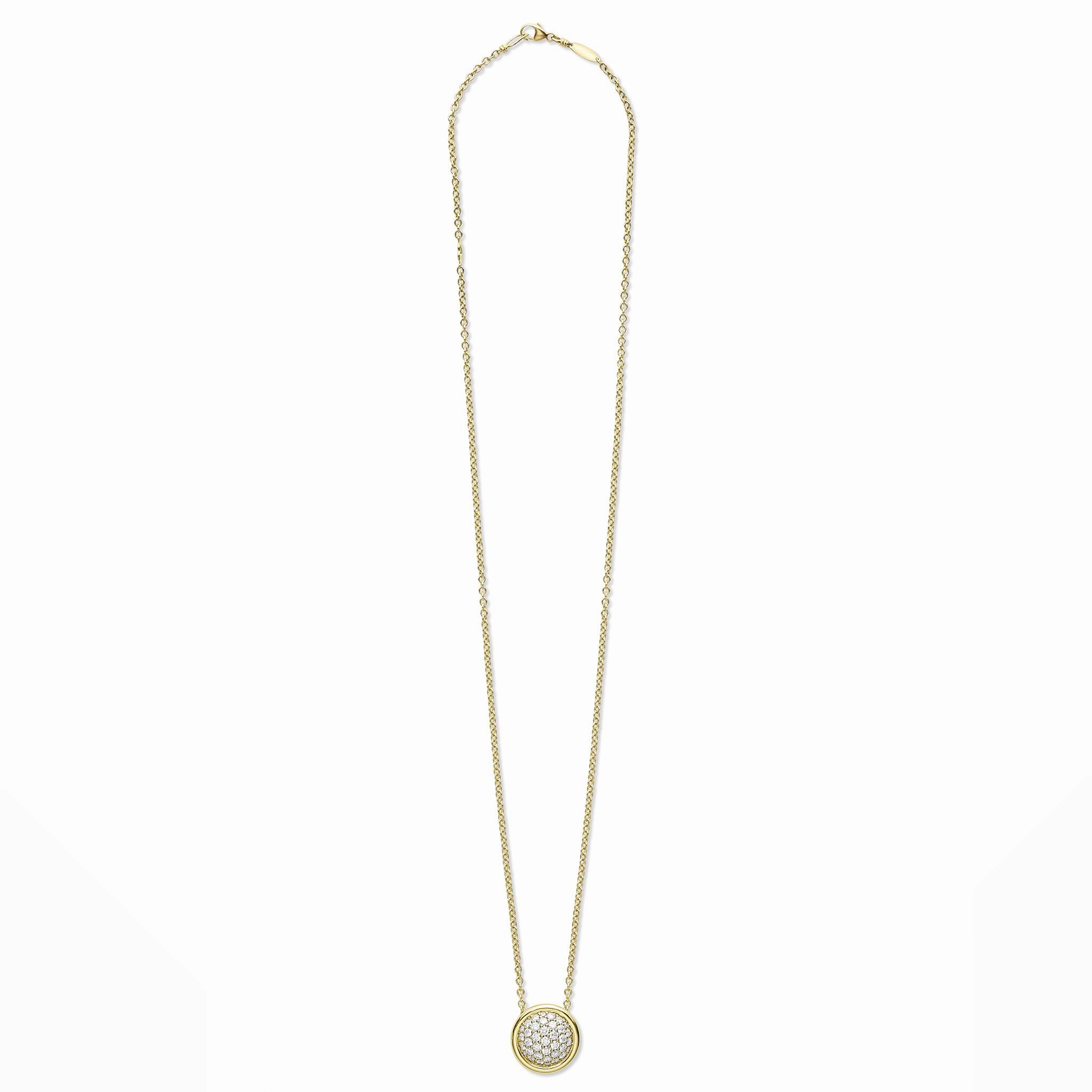 Meridian 18K Gold Diamond Circle Pendant Necklace