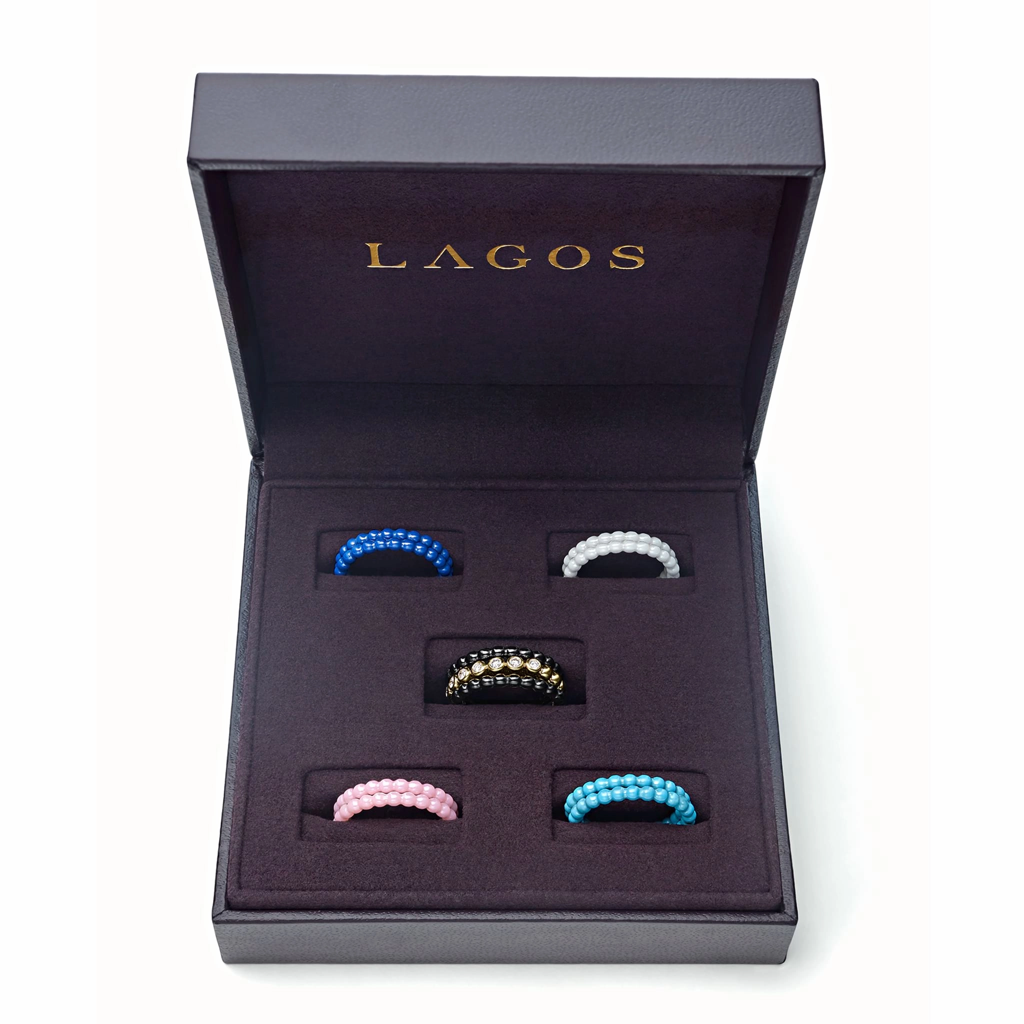 Meridian 18K Gold Diamond Stacking Ring Set