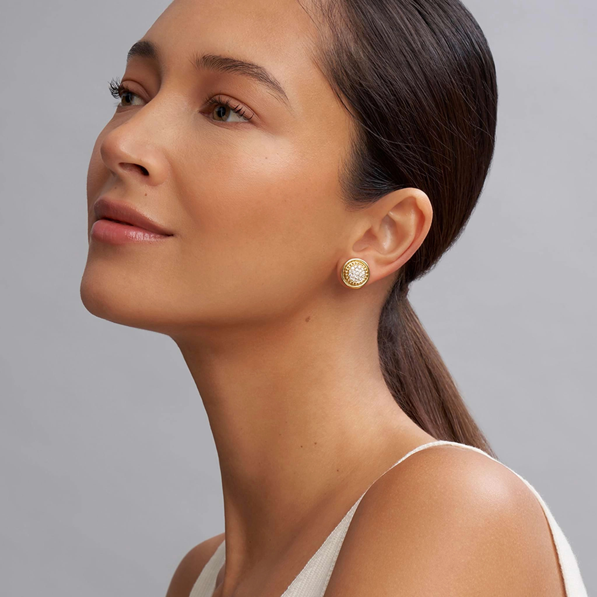 Meridian 18K Gold Diamond Stud Earrings