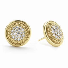 Meridian 18K Gold Diamond Stud Earrings