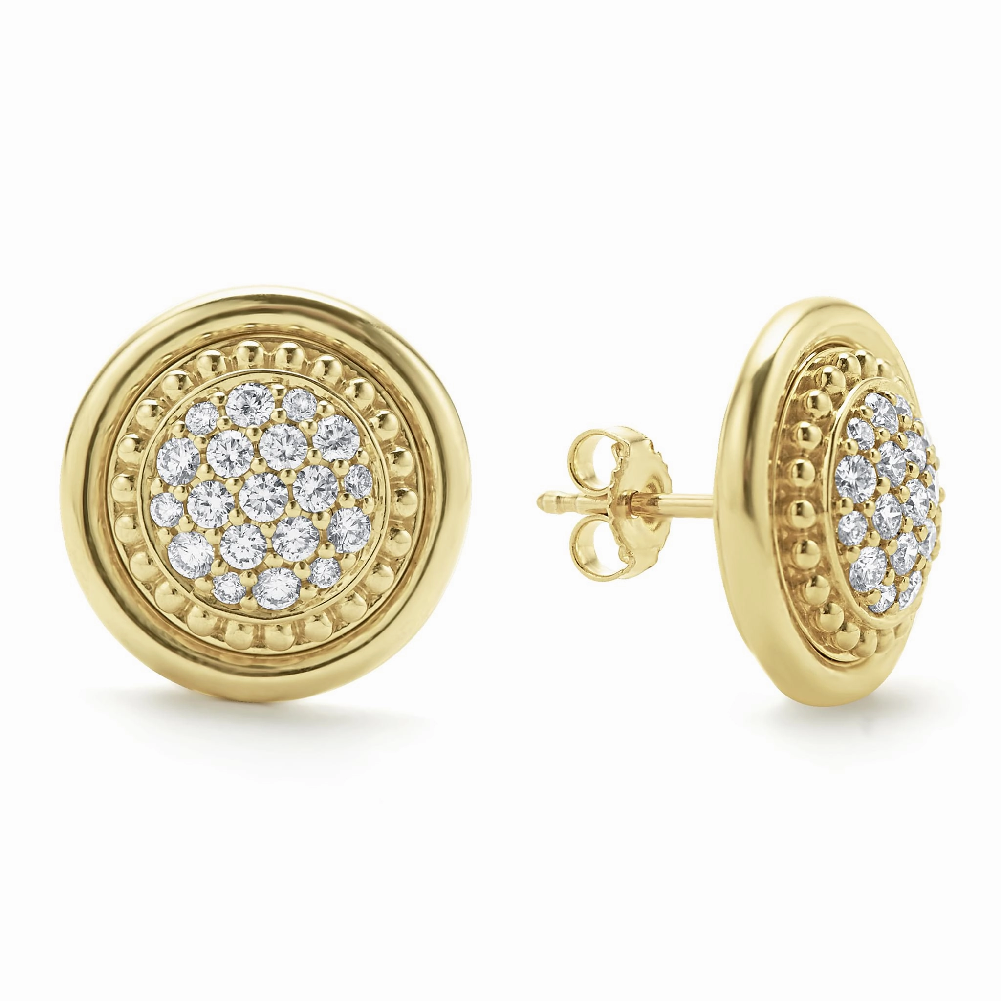 Meridian 18K Gold Diamond Stud Earrings