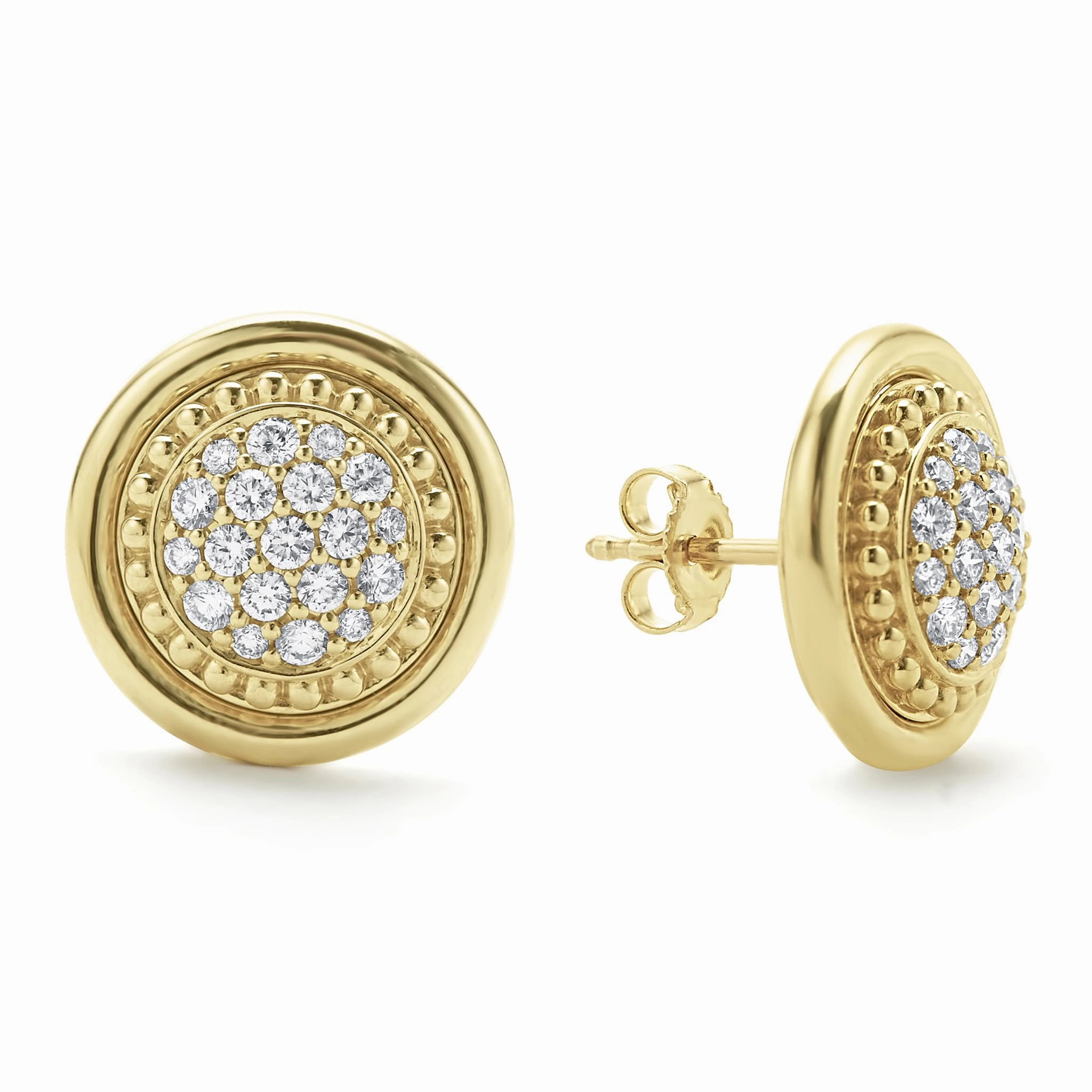 Meridian 18K Gold Diamond Stud Earrings