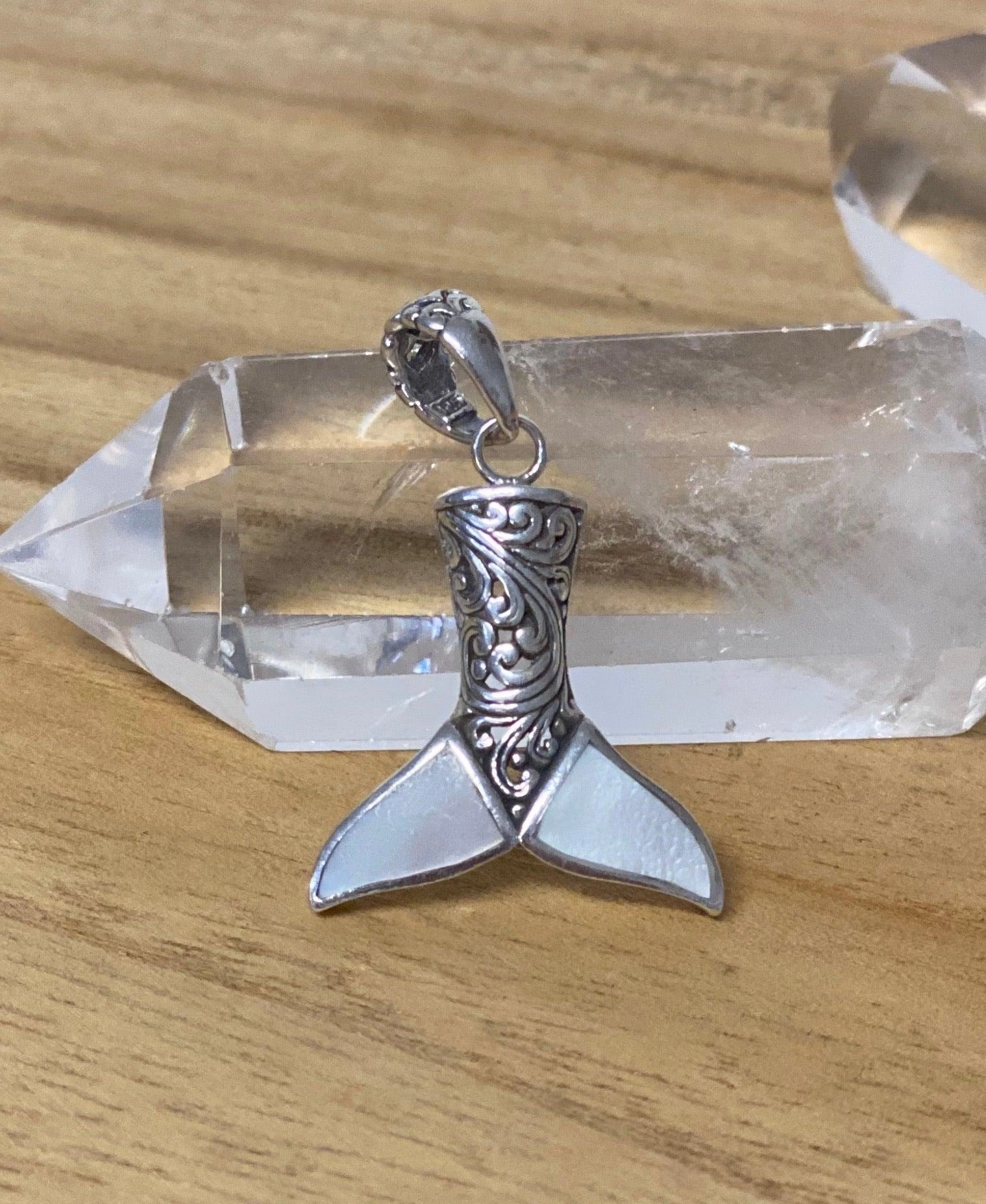 Mermaid Tail Pendant ~ Abalone or Coral ~ Sterling Silver 925 ~SMP006