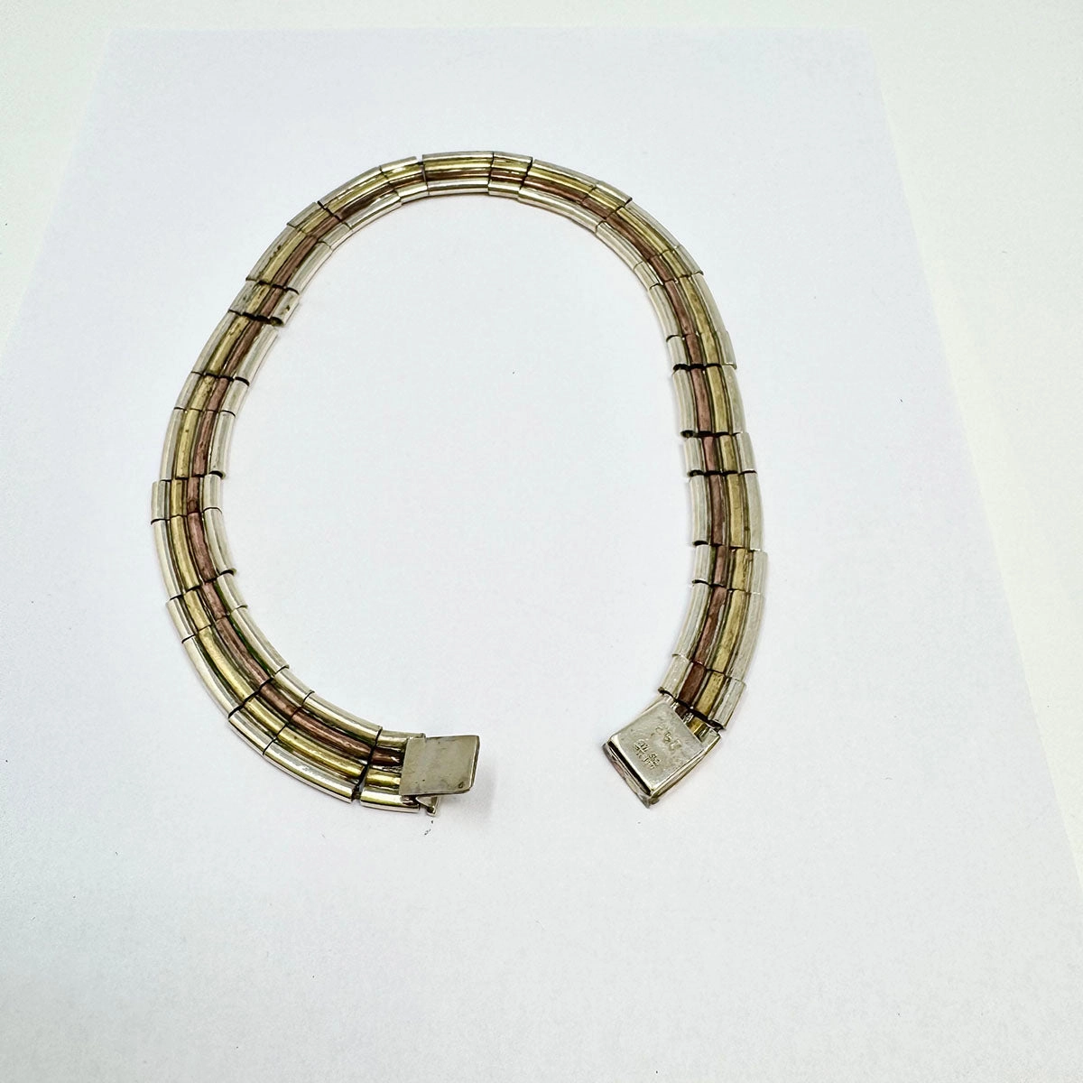 Metales Castillo Sterling, Brass and Copper Necklace