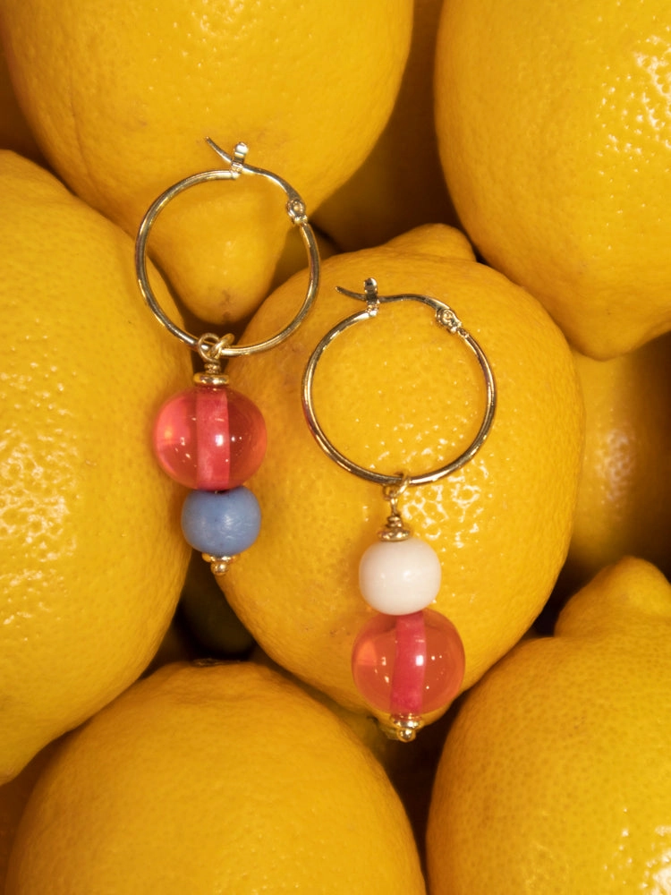Mimi Resin Hoops - Poppy