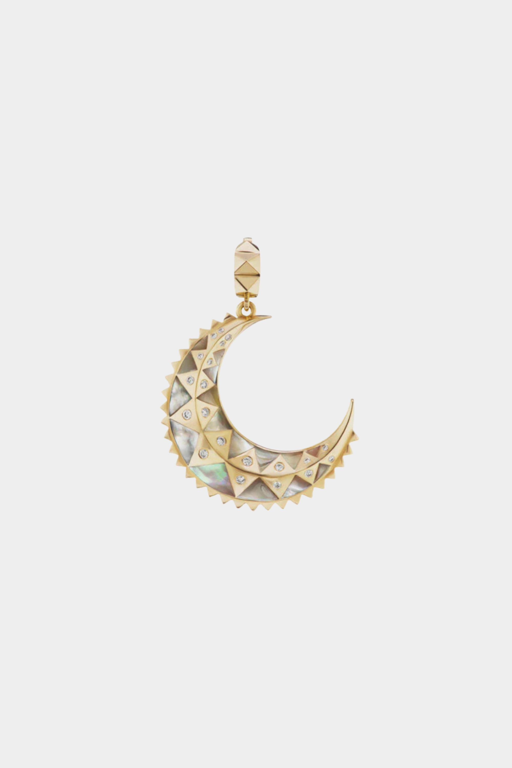 Mini Moon Crescent Inlay Charm, Mother Of Pearl