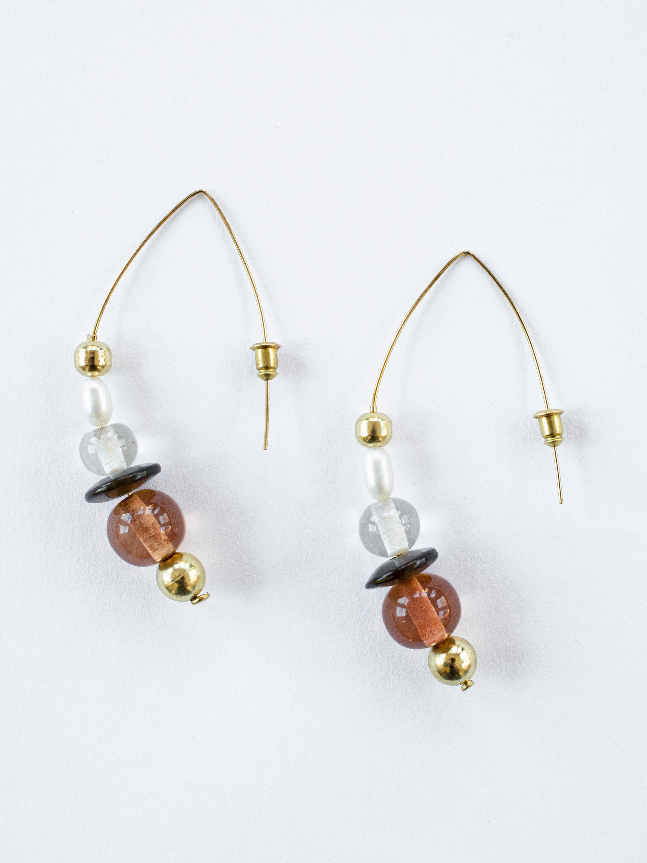 Mod Bead Earrings - Gold