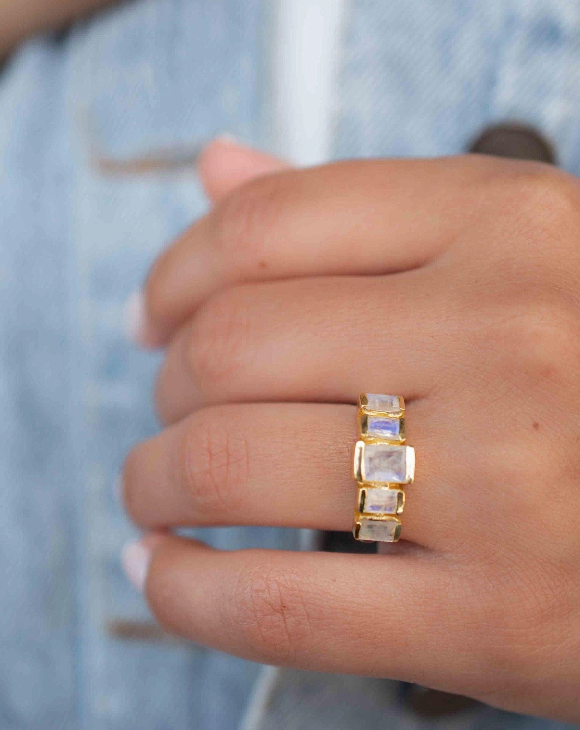 Moonstone ~ Ring ~ 18k Gold Plated  ~ MR318