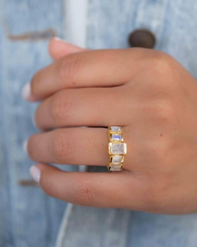Moonstone ~ Ring ~ 18k Gold Plated  ~ MR318
