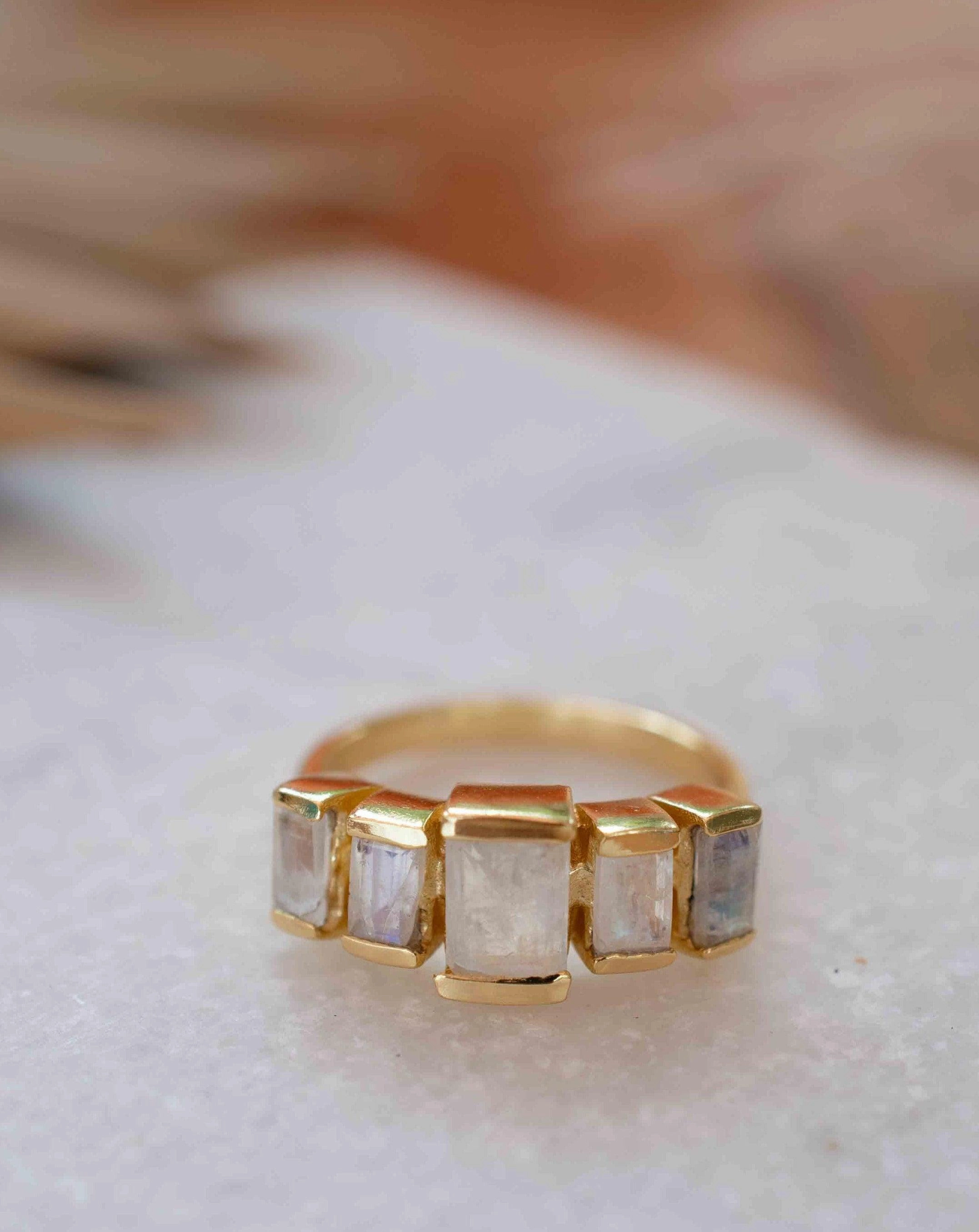 Moonstone ~ Ring ~ 18k Gold Plated  ~ MR318