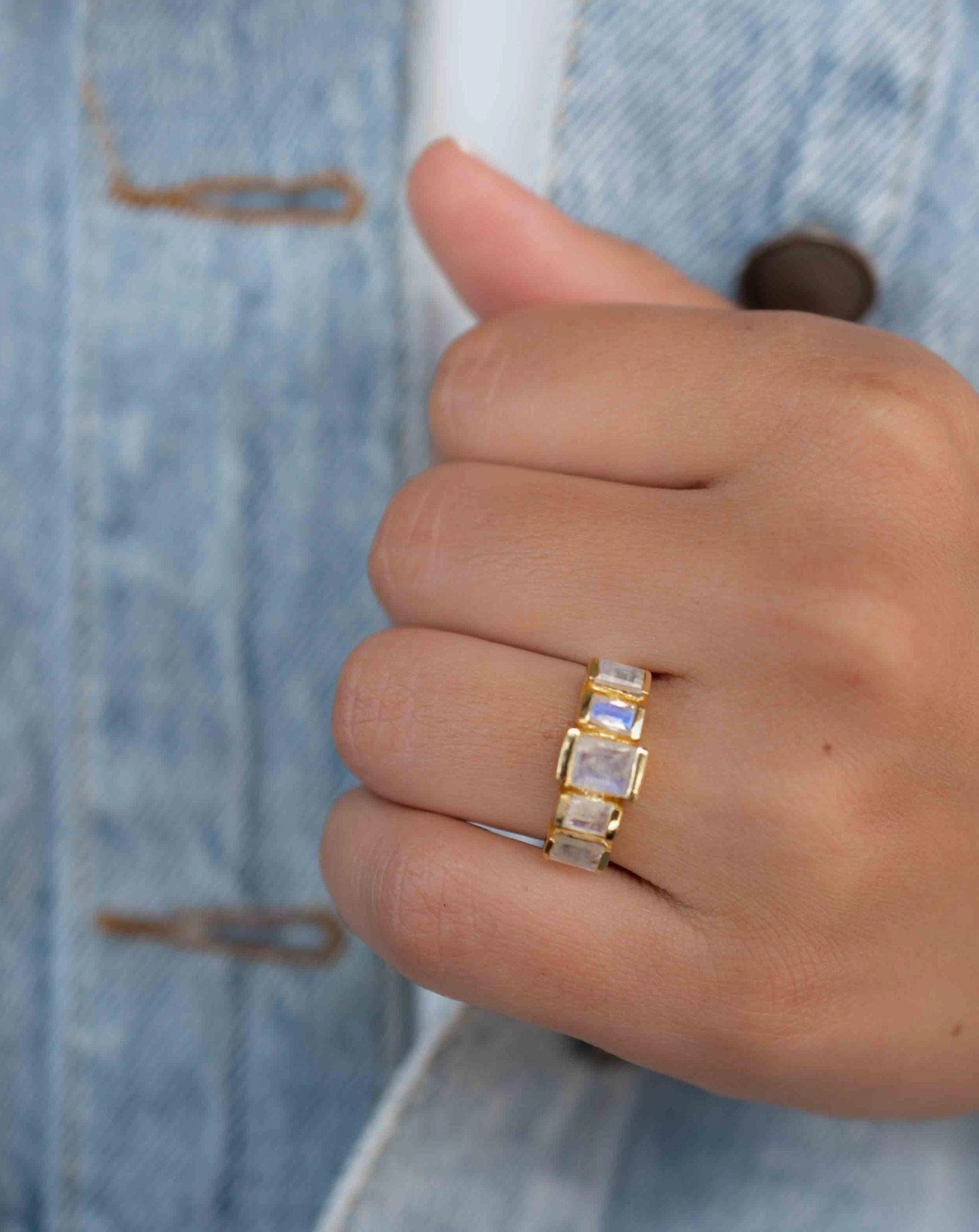Moonstone ~ Ring ~ 18k Gold Plated  ~ MR318