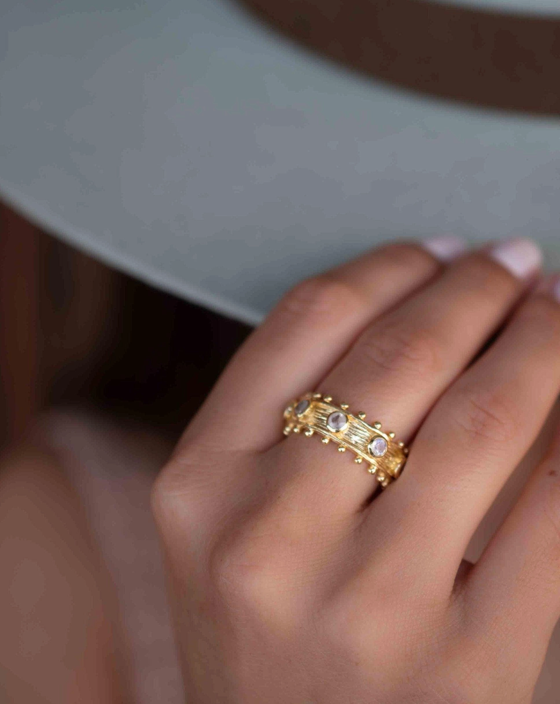 Moonstone ~ Ring ~ 18k Gold Plated ~ MR324