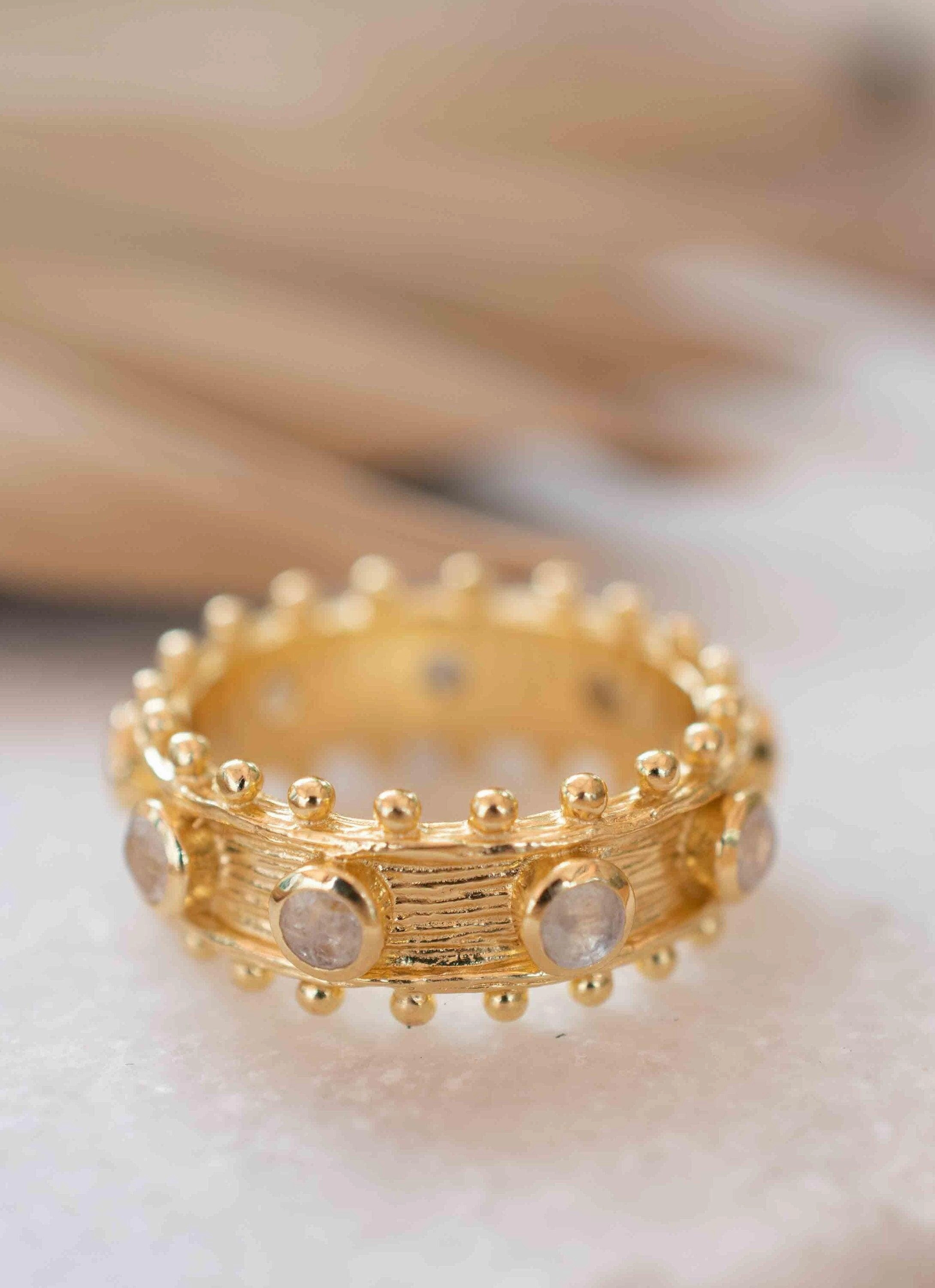 Moonstone ~ Ring ~ 18k Gold Plated ~ MR324