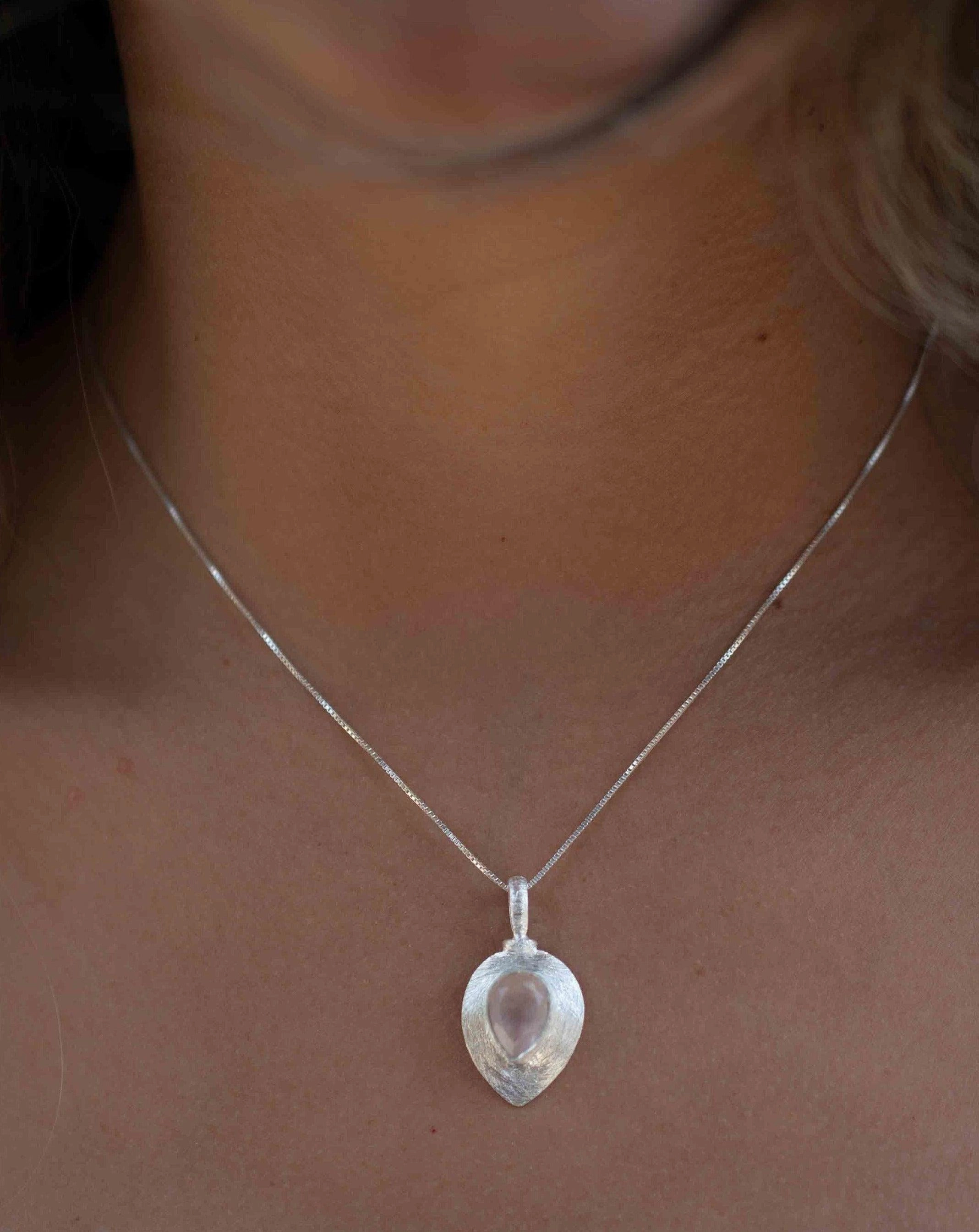 Moonstone ~ Tear Drop Charm ~ Sterling Silver ~  MP013