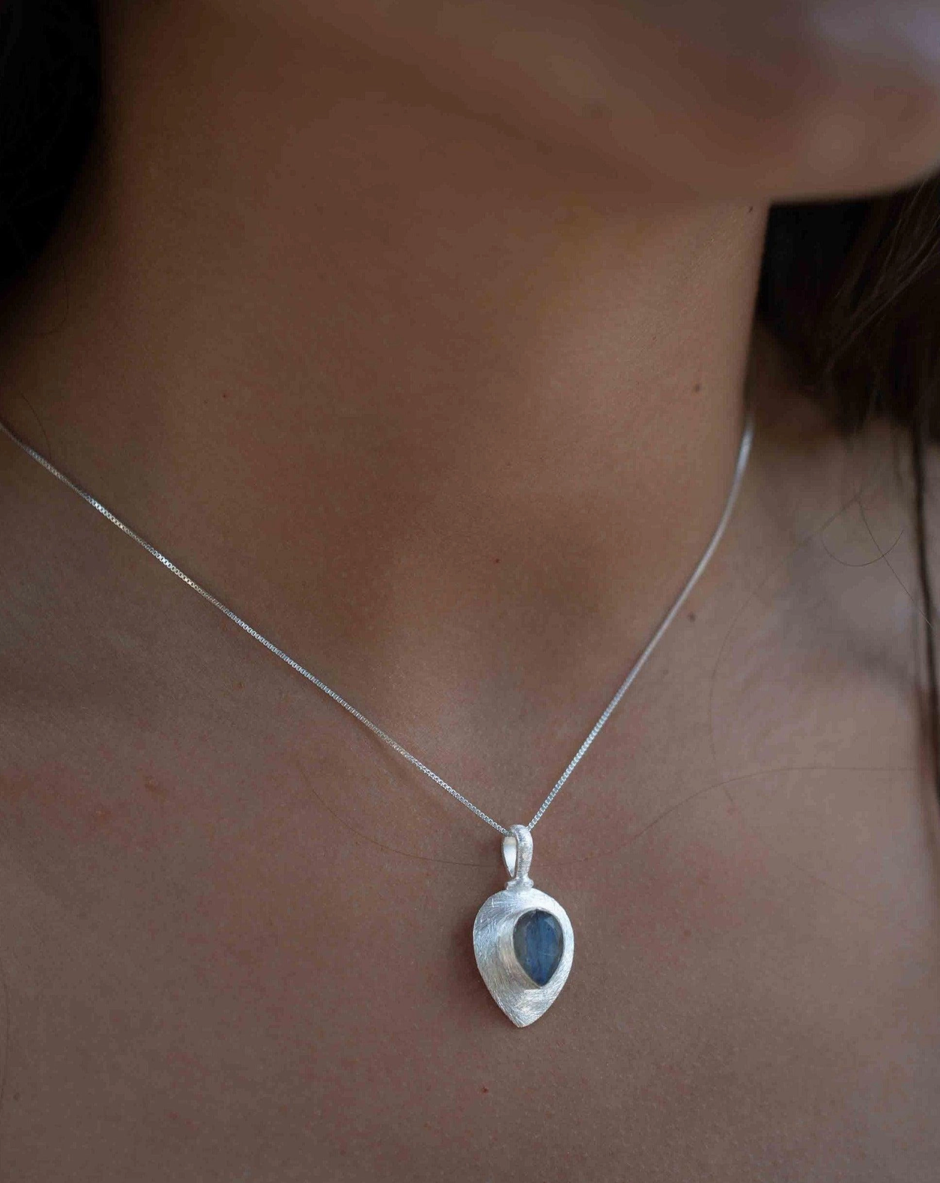 Moonstone ~ Tear Drop Charm ~ Sterling Silver ~  MP013
