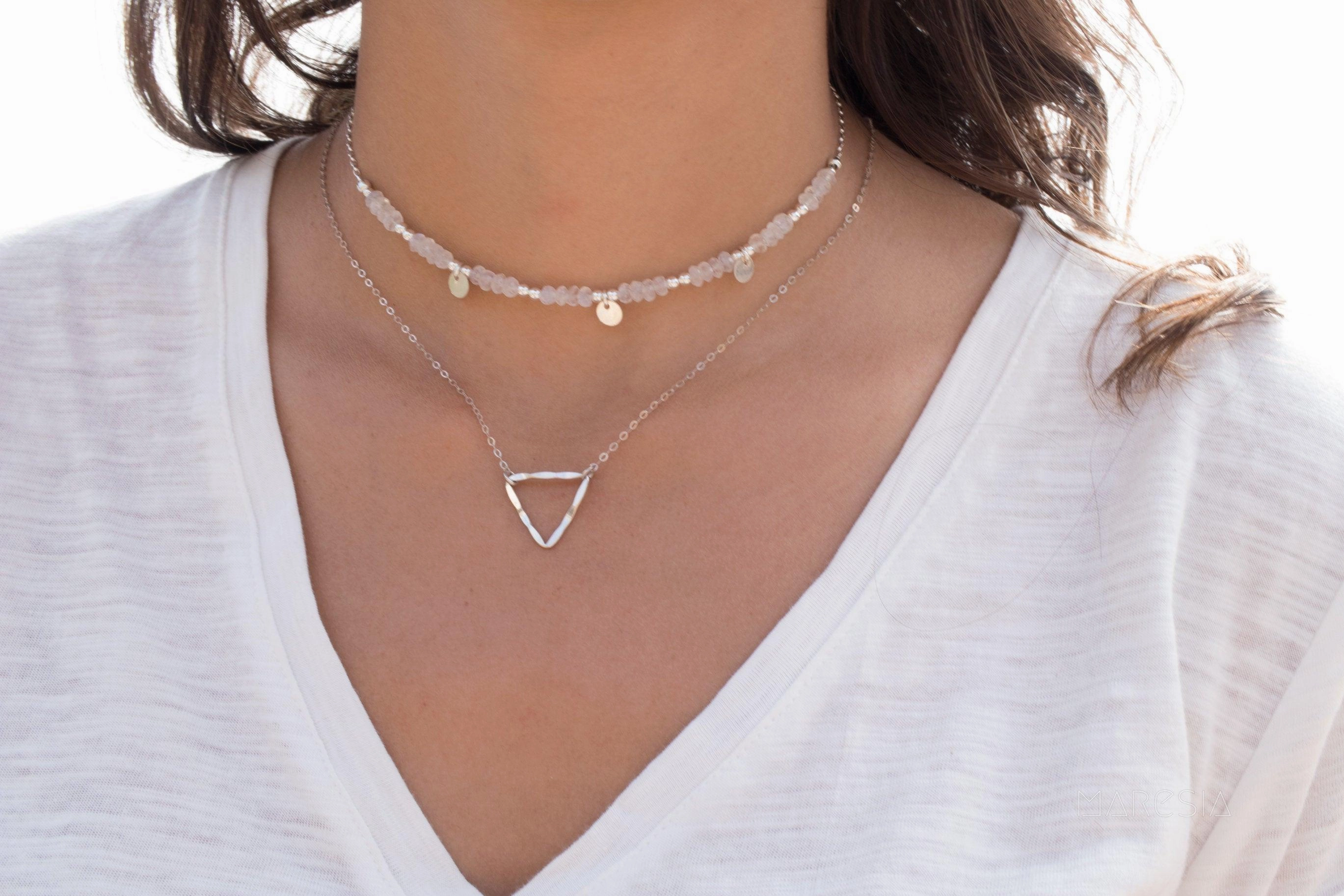 Moonstone Choker ~ Sterling Silver 925 or Gold Filled~MN016
