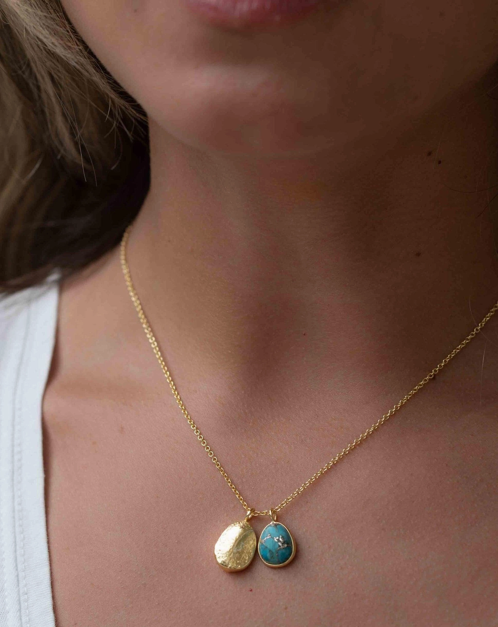 Moonstone, Copper Turquoise or Labradorite ~ Necklace ~ Gold plated 18k ~ MN113