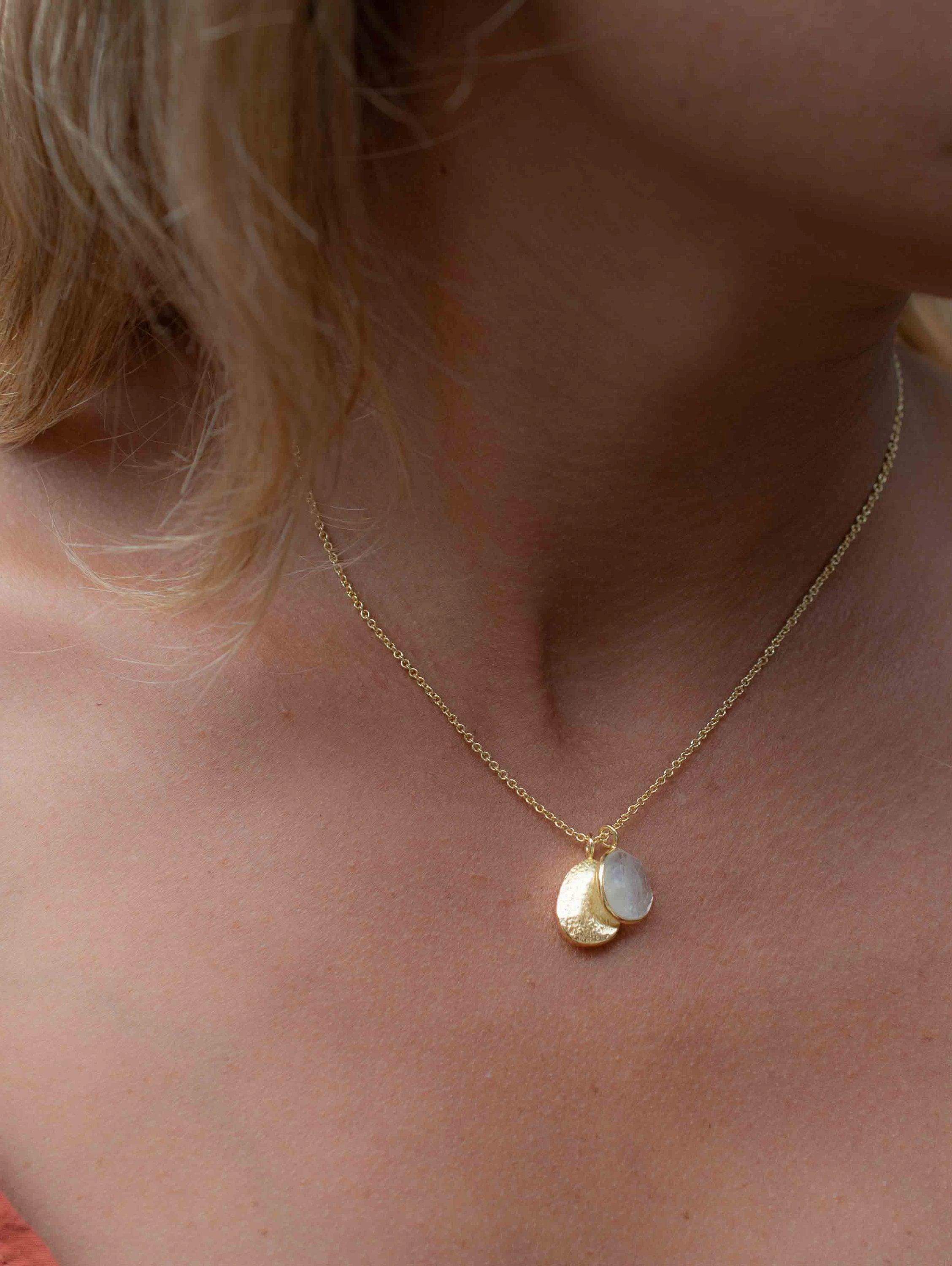 Moonstone, Copper Turquoise or Labradorite ~ Necklace ~ Gold plated 18k ~ MN113