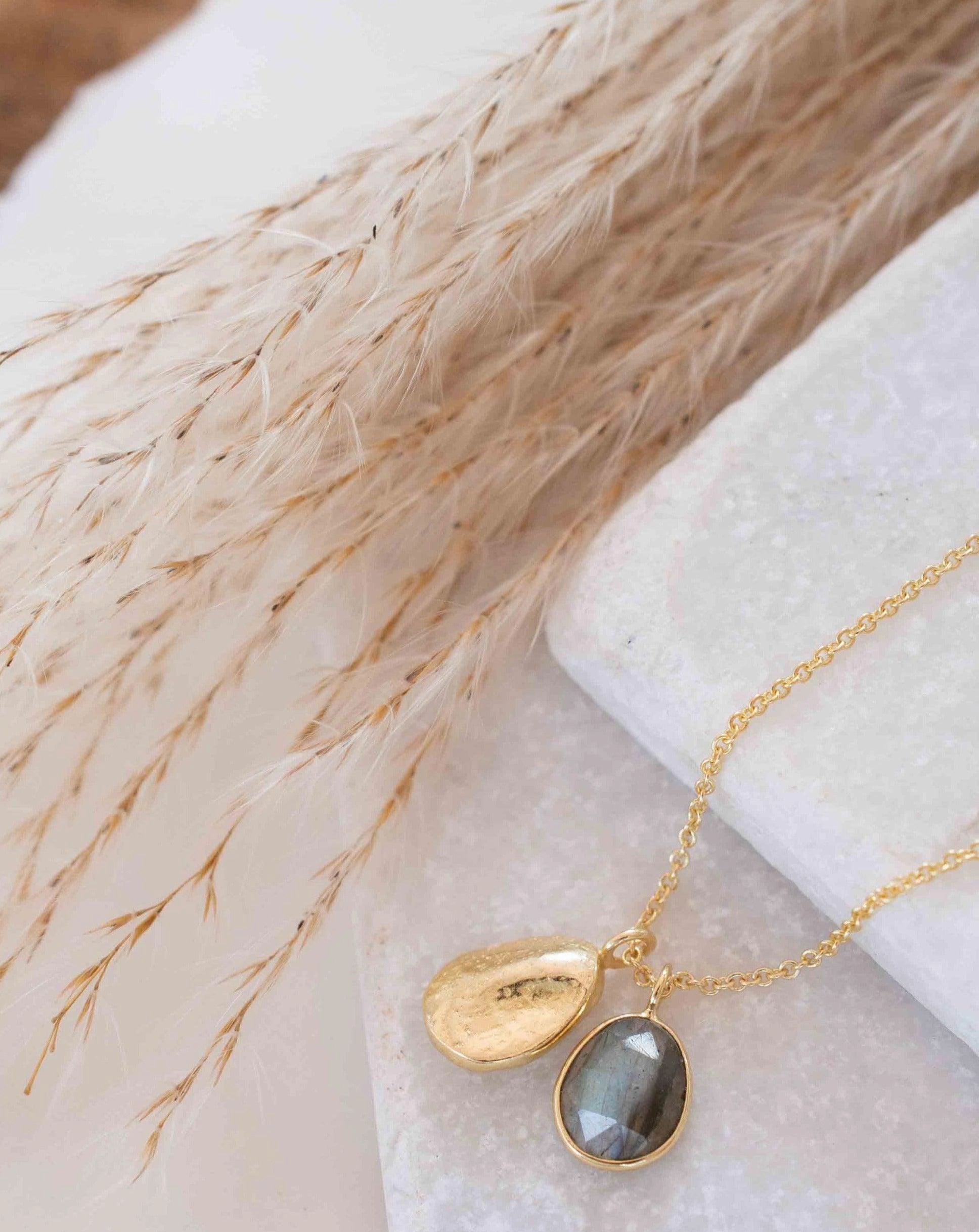 Moonstone, Copper Turquoise or Labradorite ~ Necklace ~ Gold plated 18k ~ MN113