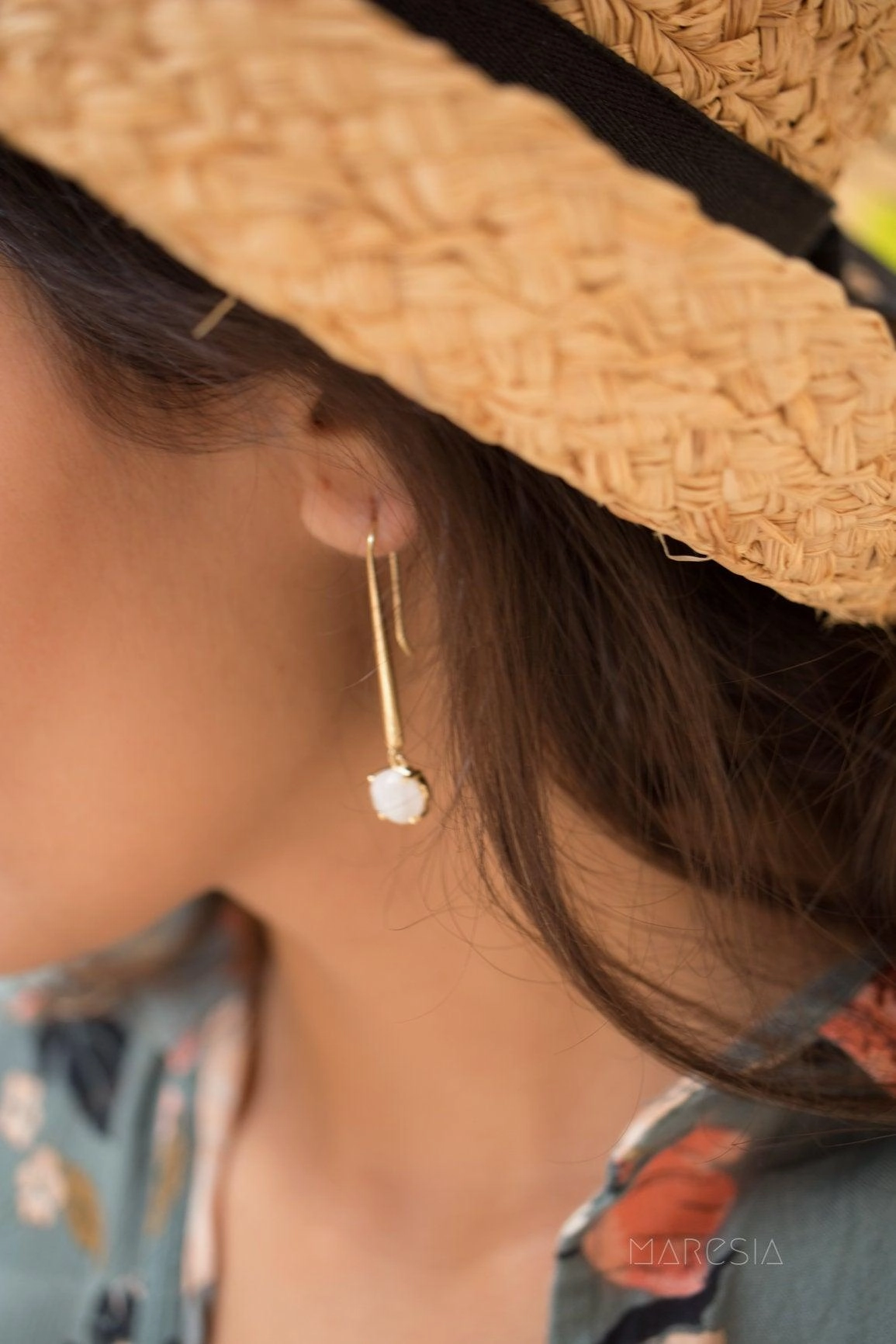 Moonstone Earrings ~ 18k Gold Plated~ME048