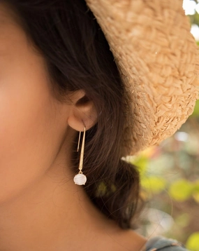 Moonstone Earrings ~ 18k Gold Plated~ME048