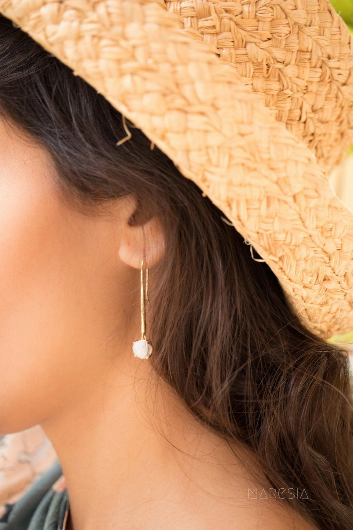 Moonstone Earrings ~ 18k Gold Plated~ME048