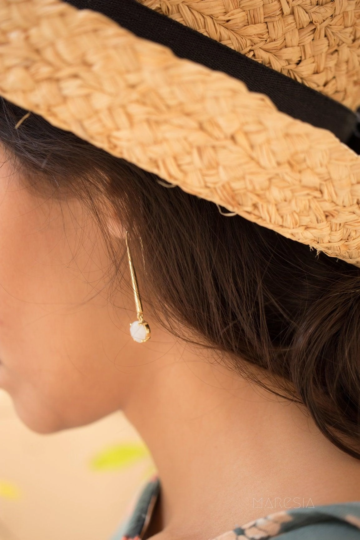 Moonstone Earrings ~ 18k Gold Plated~ME048