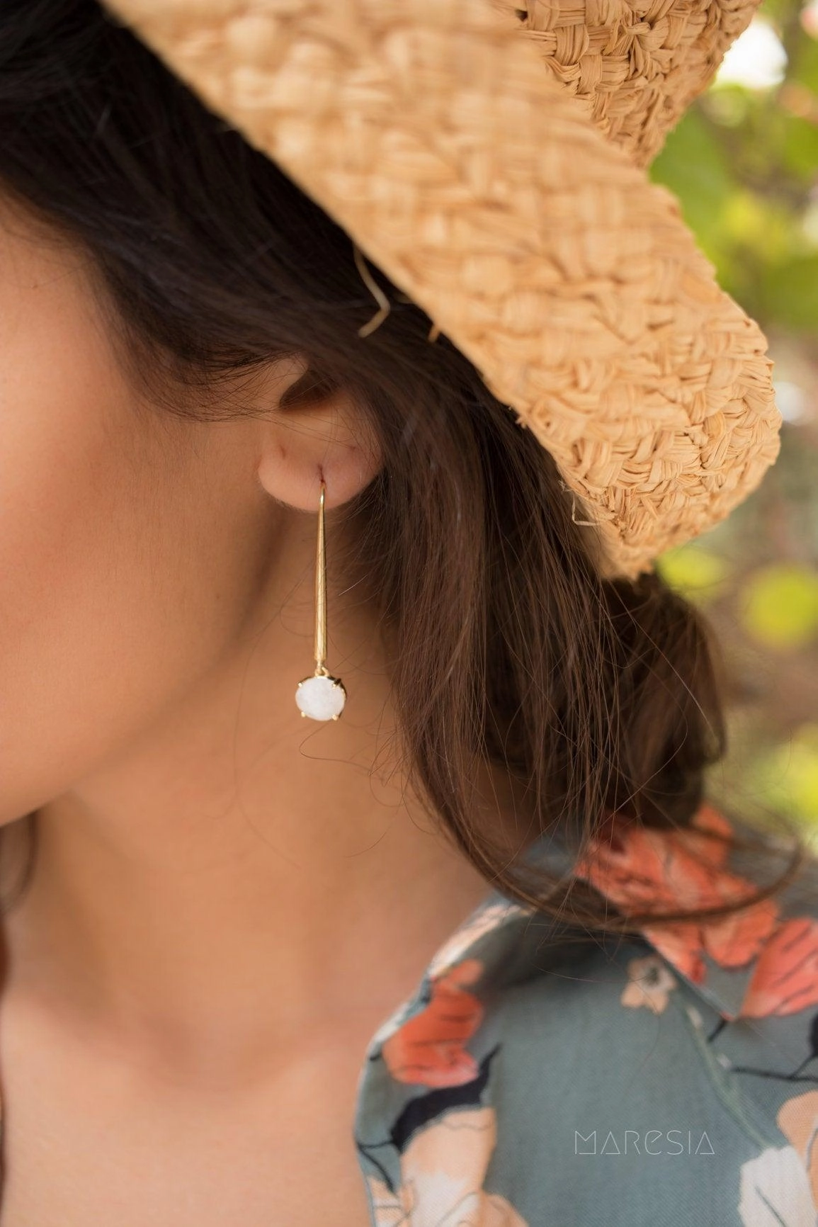 Moonstone Earrings ~ 18k Gold Plated~ME048