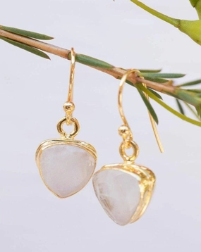 Moonstone Earrings ~ Gold Vermeil  ~ ME116