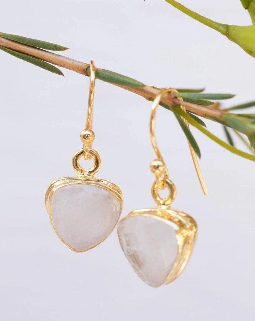 Moonstone Earrings ~ Gold Vermeil  ~ ME116