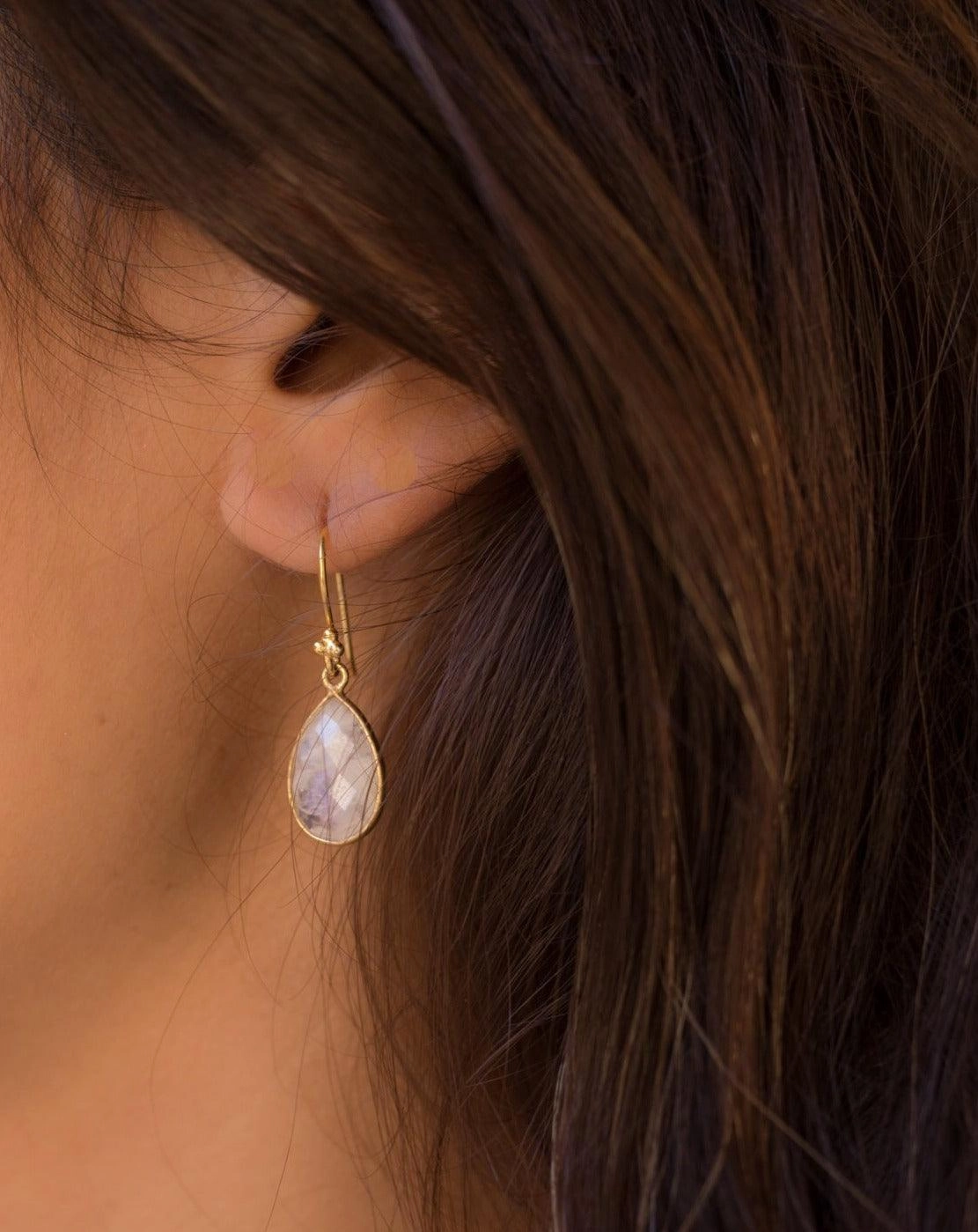 Moonstone Earrings ~ Gold Vermeil ~ME112