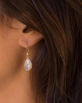 Moonstone Earrings ~ Gold Vermeil ~ME112