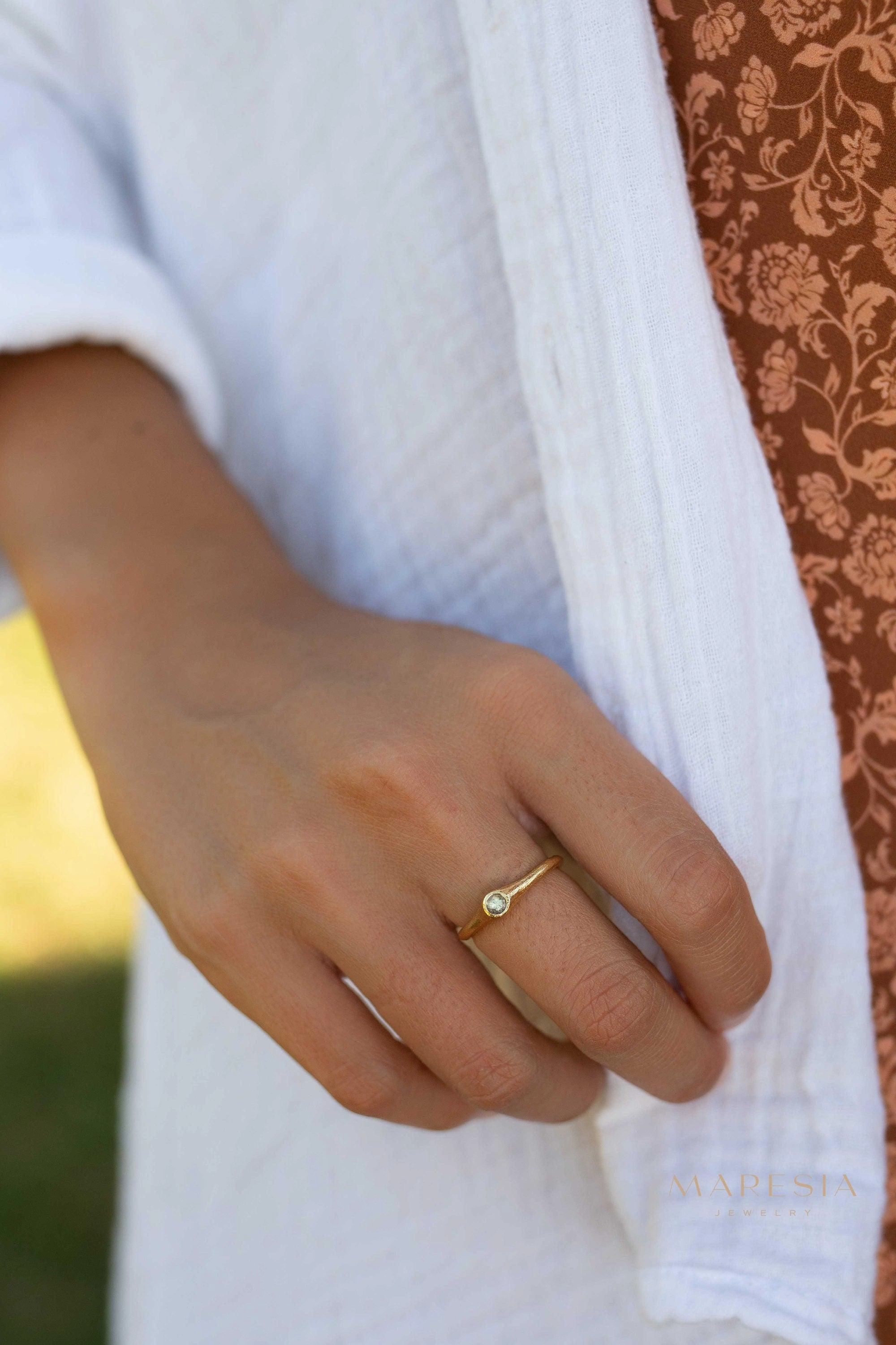 Moonstone Gold Ring ~ 18k Gold Plated ~ MR332