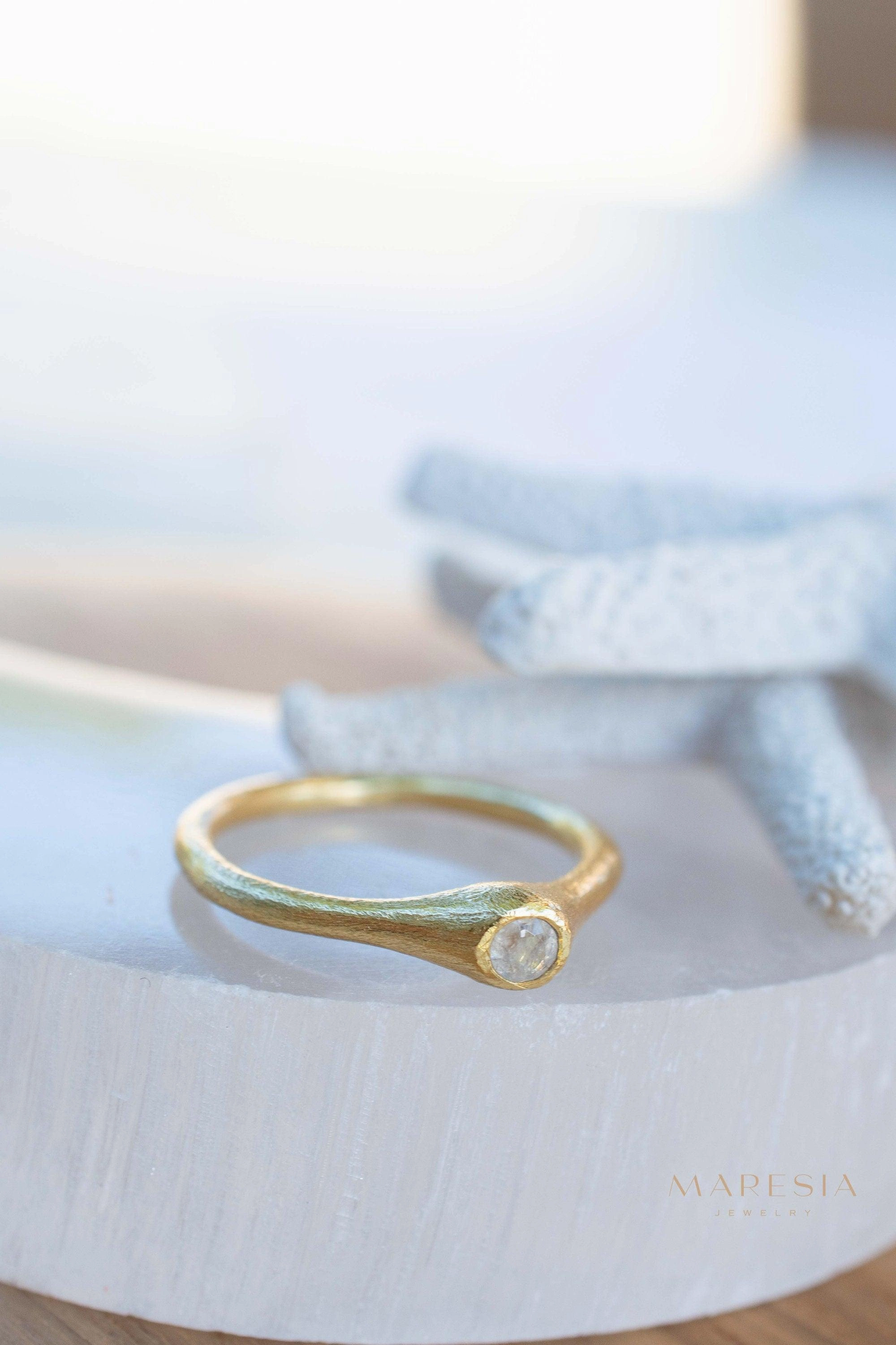 Moonstone Gold Ring ~ 18k Gold Plated ~ MR332