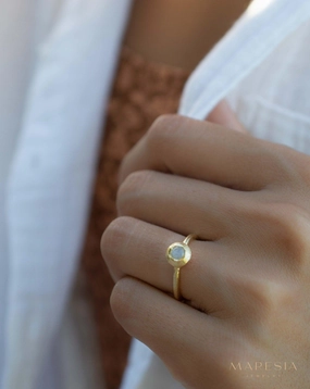 Moonstone Gold Ring ~ 18k Gold Plated ~ MR336