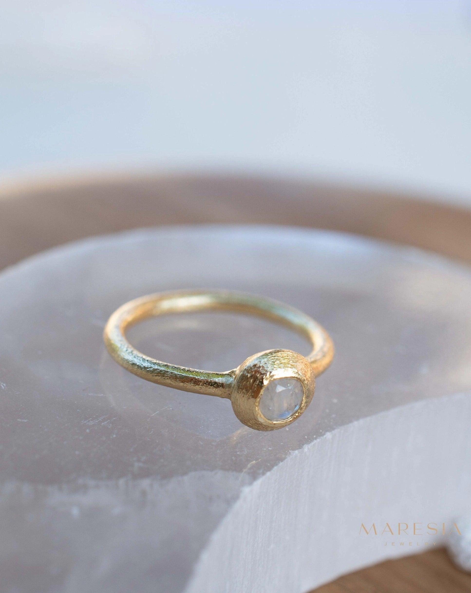 Moonstone Gold Ring ~ 18k Gold Plated ~ MR336