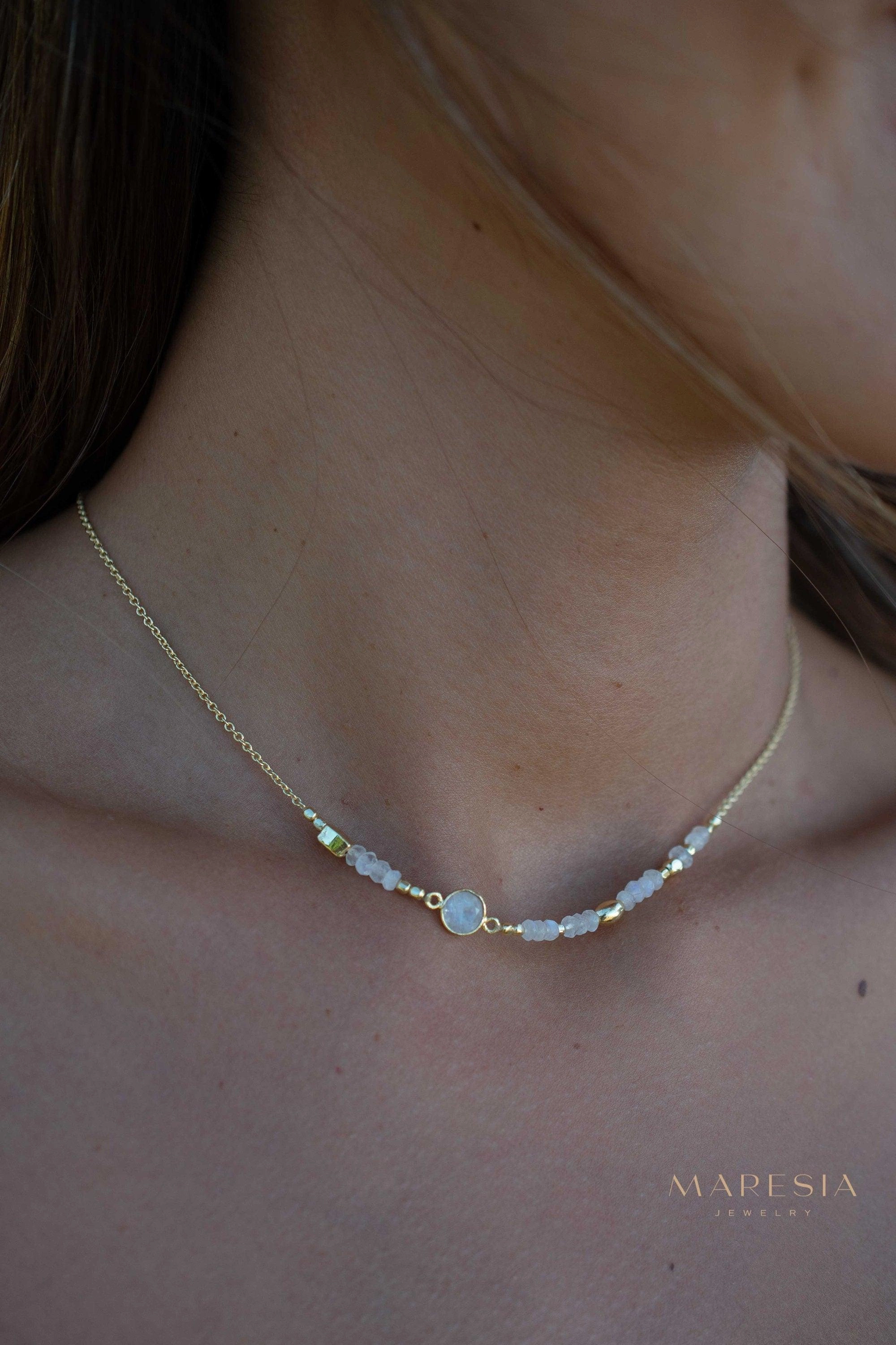 Moonstone Necklace ~ Gold Plated 18k ~ MN141