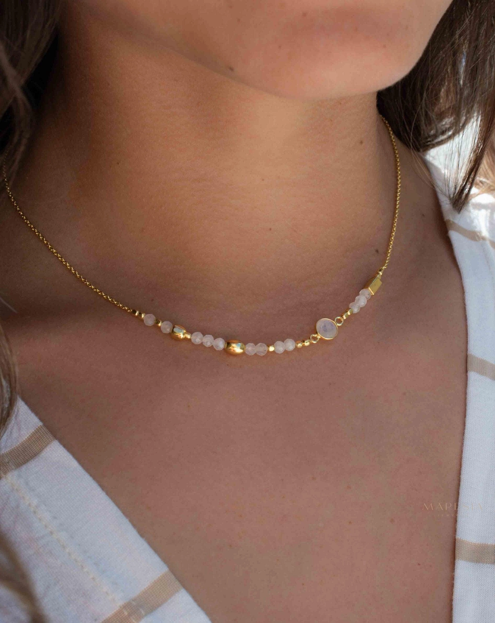 Moonstone Necklace ~ Gold Plated 18k ~ MN141