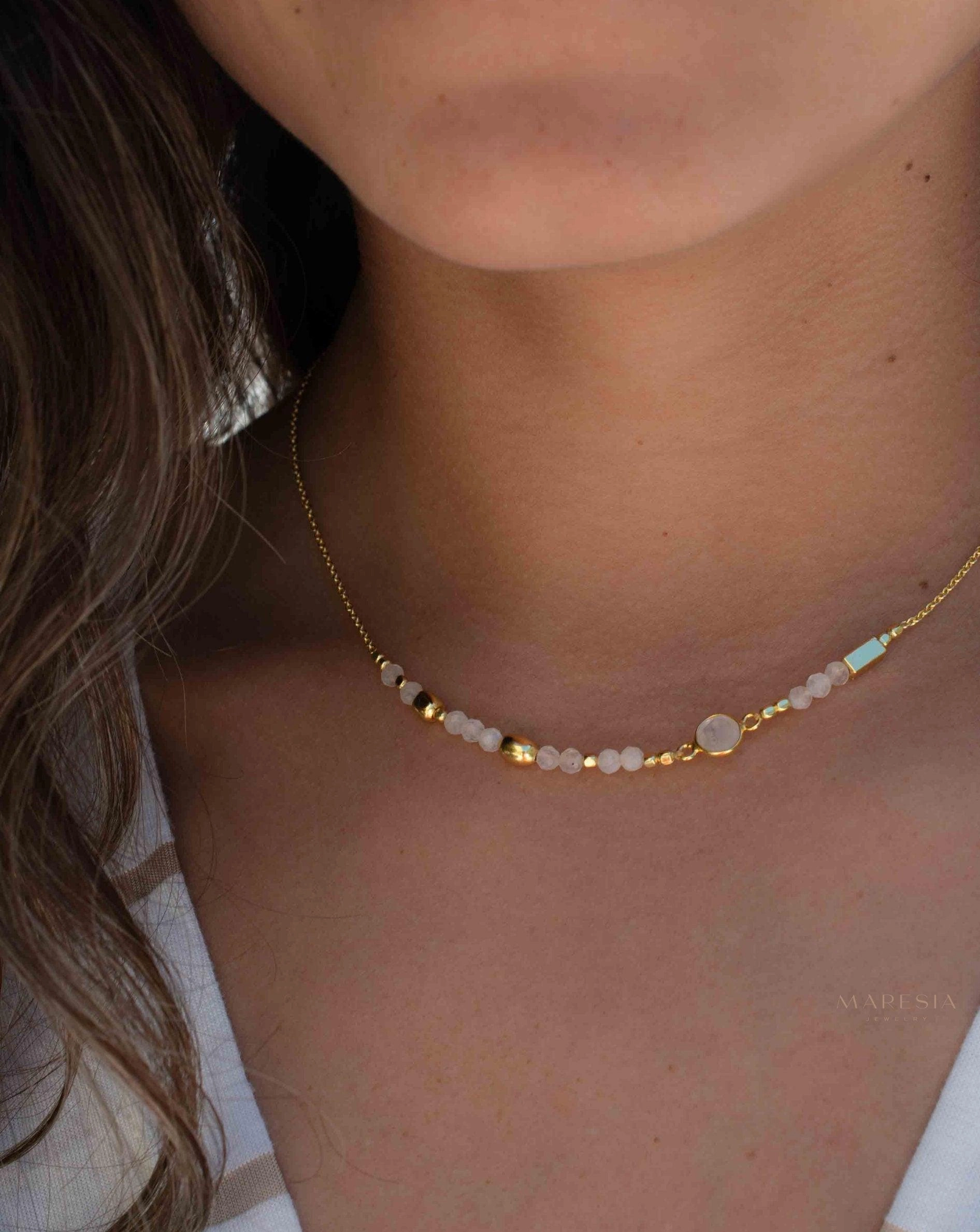 Moonstone Necklace ~ Gold Plated 18k ~ MN141