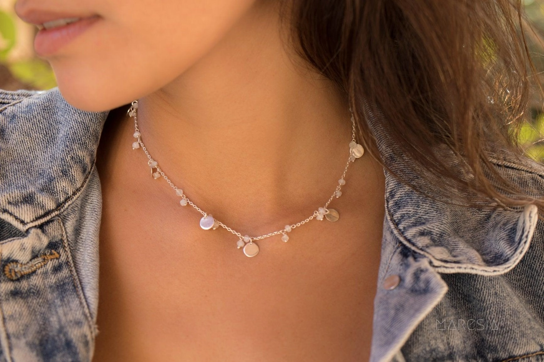 Moonstone Necklace ~ Sterling Silver 925~MN005B