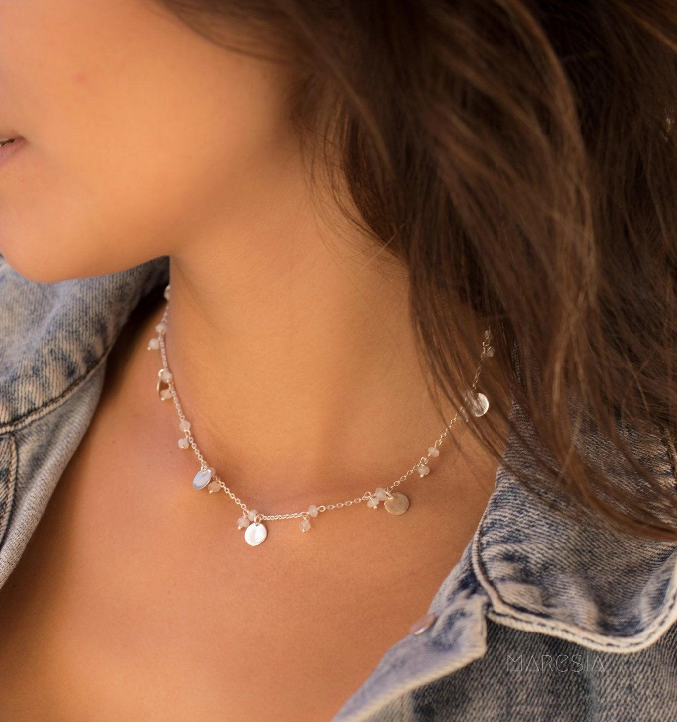 Moonstone Necklace ~ Sterling Silver 925~MN005B