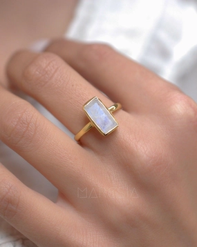 Moonstone Ring ~ 18k Gold Plated ~ MR023