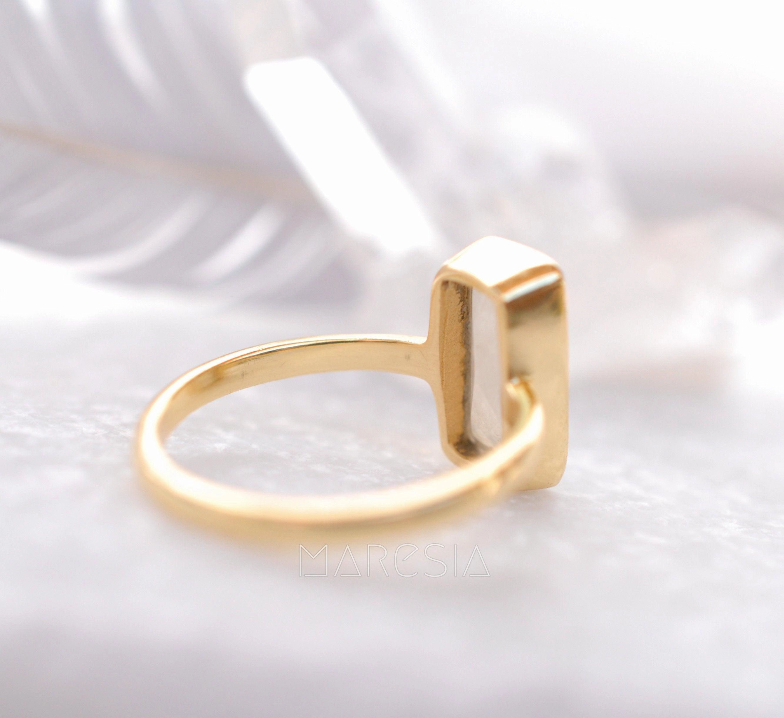 Moonstone Ring ~ 18k Gold Plated ~ MR023