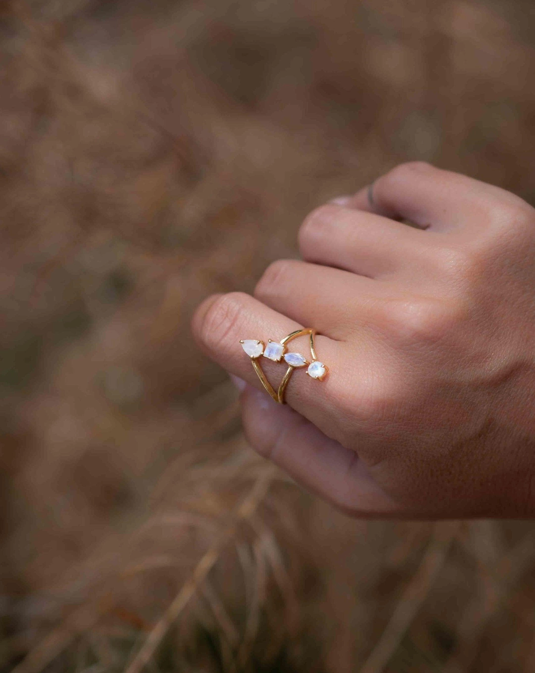 Moonstone Ring ~ 18k Gold Plated ~ MR305