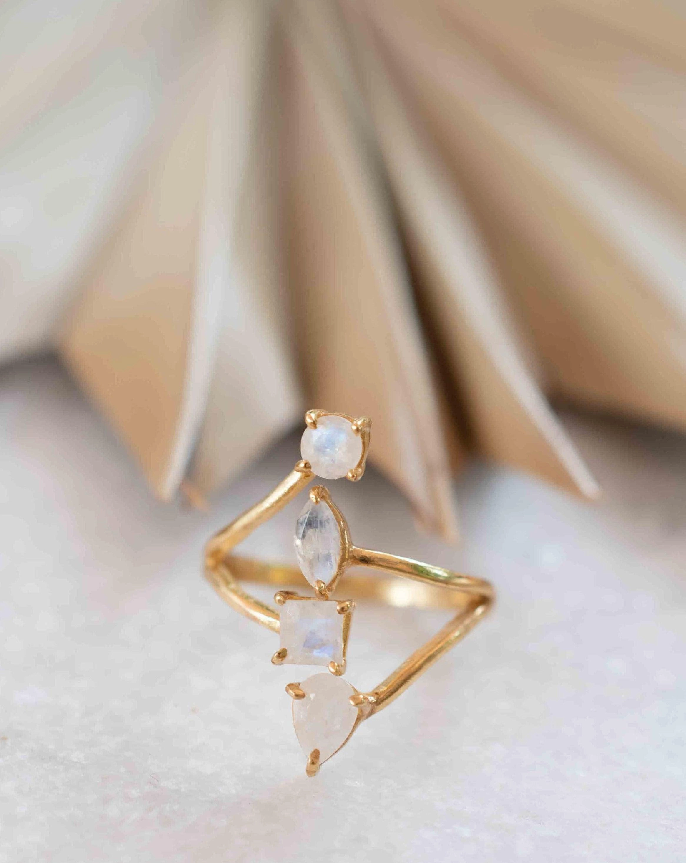 Moonstone Ring ~ 18k Gold Plated ~ MR305