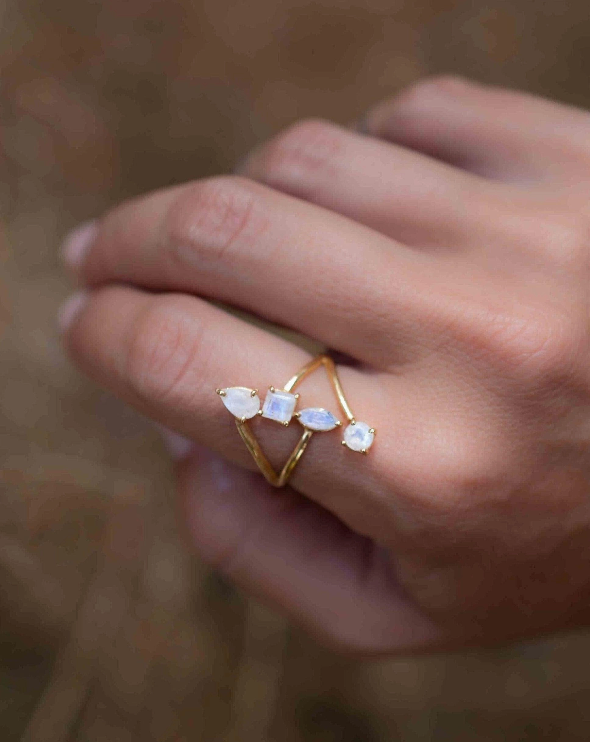 Moonstone Ring ~ 18k Gold Plated ~ MR305