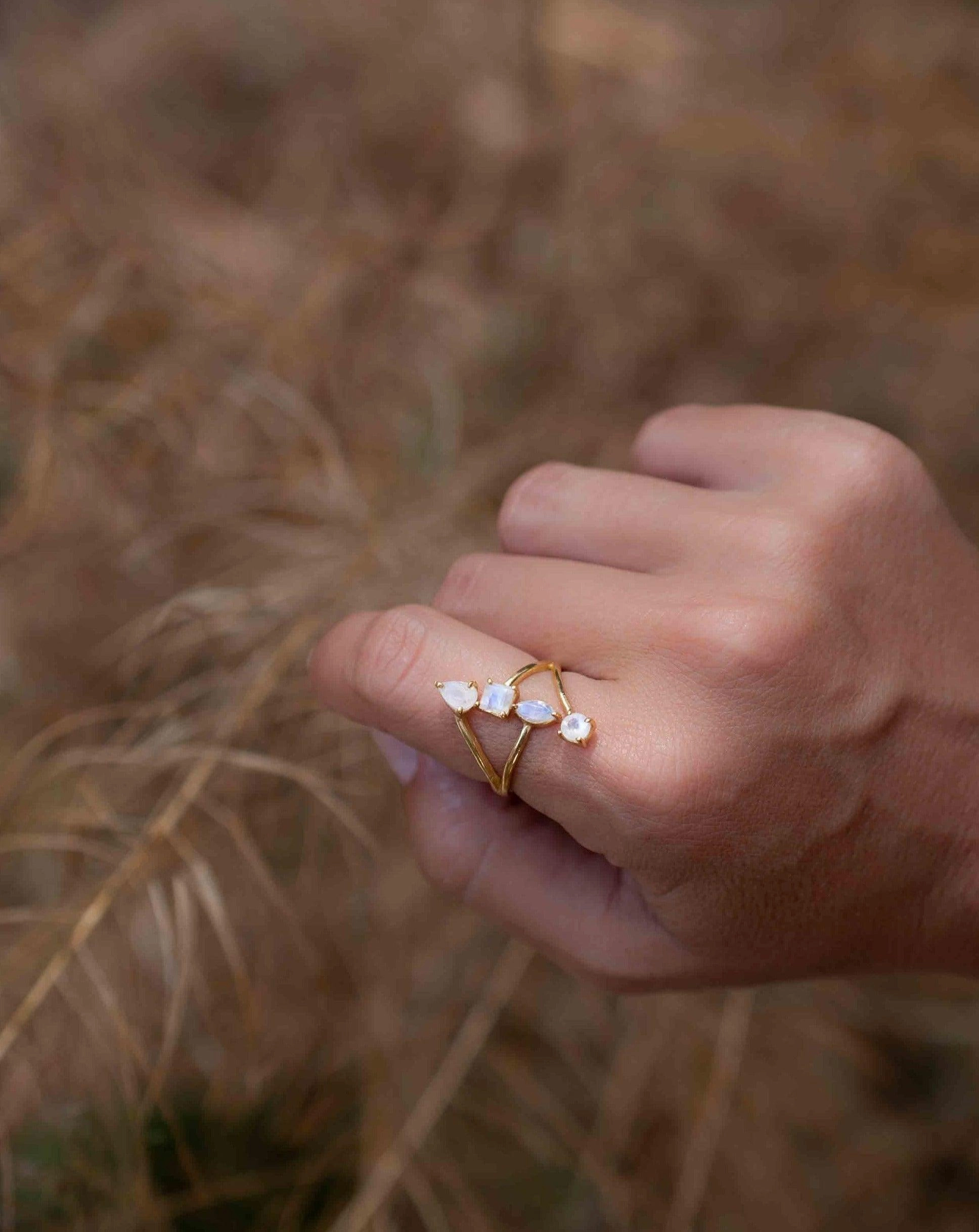 Moonstone Ring ~ 18k Gold Plated ~ MR305