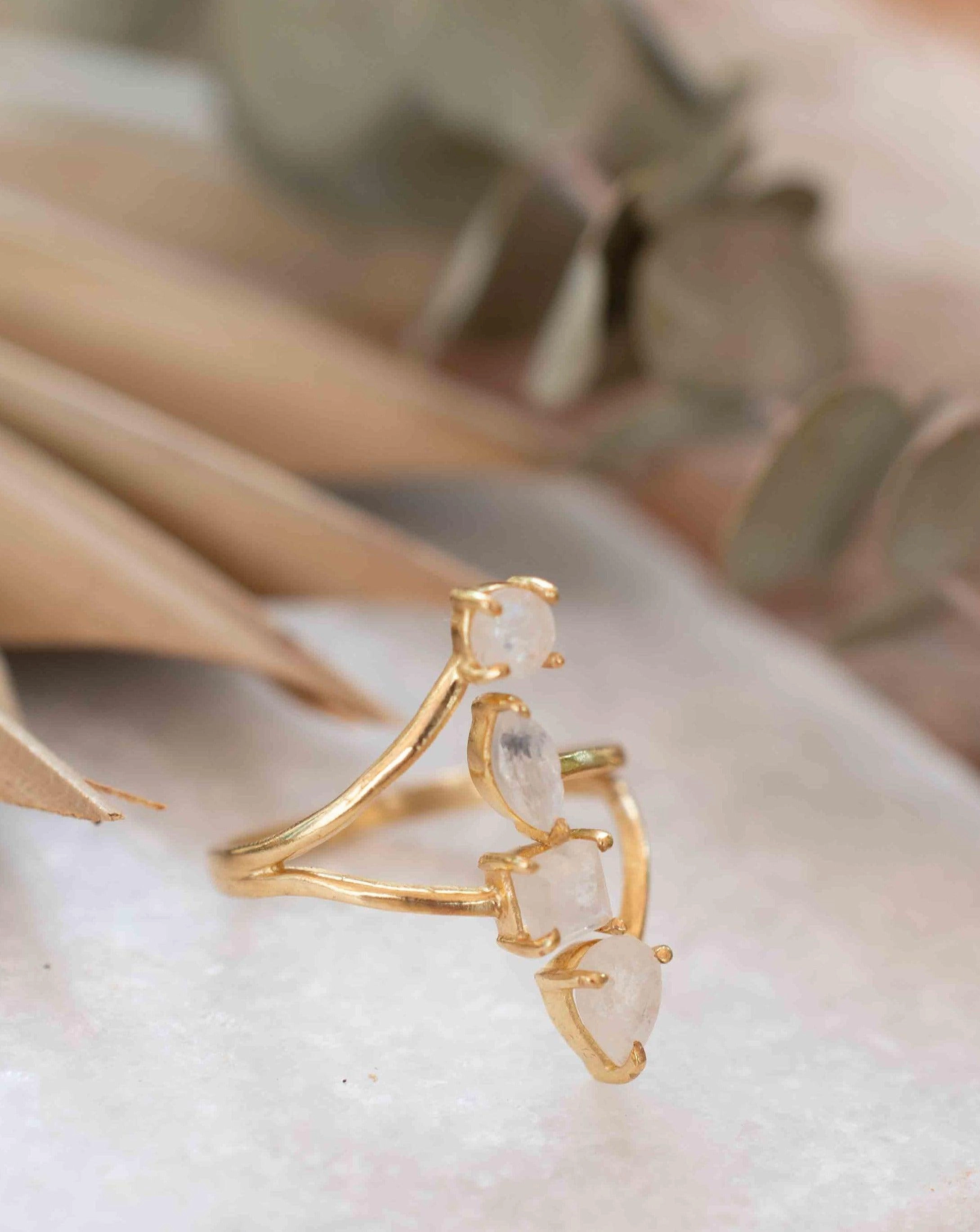 Moonstone Ring ~ 18k Gold Plated ~ MR305