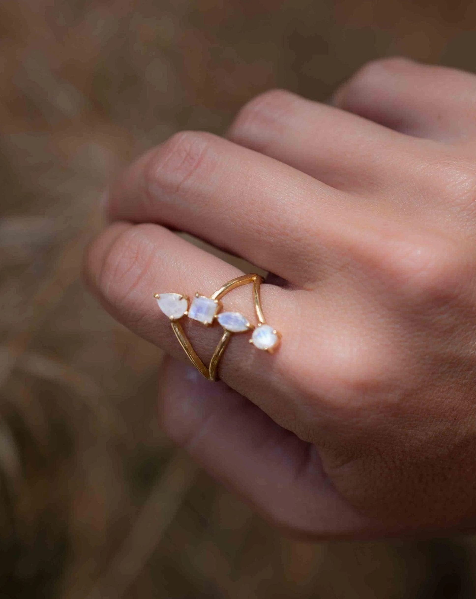 Moonstone Ring ~ 18k Gold Plated ~ MR305